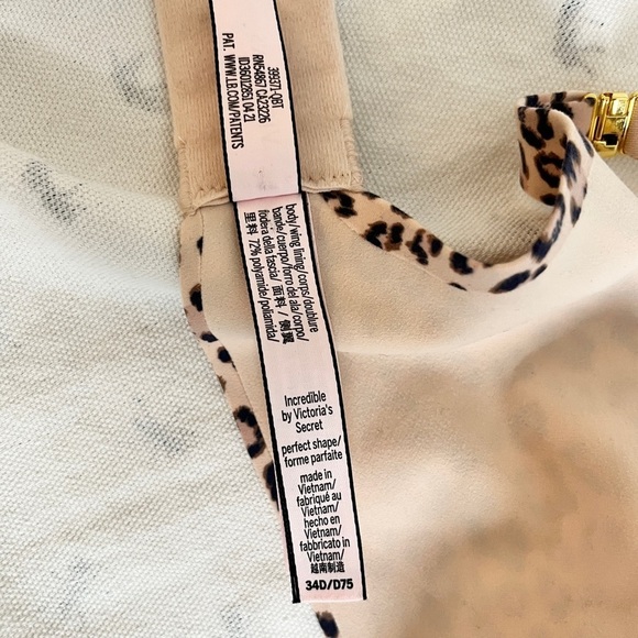 Victoria’s Secret Animal Print Full Coverage Soft Smooth Silhouette Bra, Sz 34D - Picture 10 of 10
